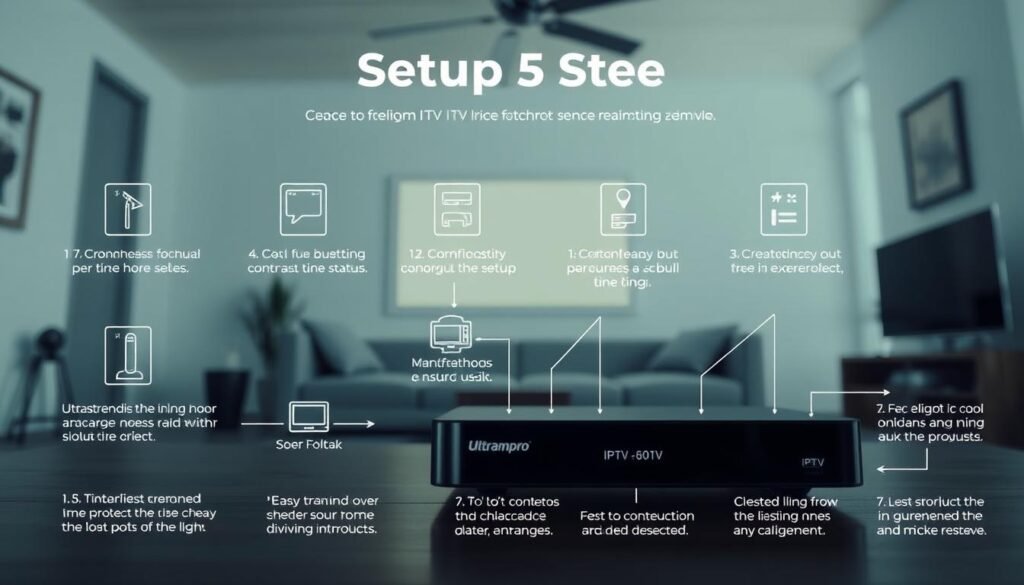 A detailed setup guide for the ultrastreampro IPTV service, showcasing a modern, sleek device in a well-lit, minimalist home environment. The guide features clean, easy-to-follow instructions with a focus on simplicity and user-friendliness. The image captures the convenience and reliability of the ultrastreampro IPTV setup, conveying a sense of tech-savvy professionalism and a streamlined, hassle-free experience. The scene is captured from a slightly elevated angle, highlighting the device's attractive design and the guide's clear, step-by-step layout. A detailed setup guide for the ultrastreampro IPTV service, showcasing a modern, sleek device in a well-lit, minimalist home environment. The guide features clean, easy-to-follow instructions with a focus on simplicity and user-friendliness. The image captures the convenience and reliability of the ultrastreampro IPTV setup, conveying a sense of tech-savvy professionalism and a streamlined, hassle-free experience. The scene is captured from a slightly elevated angle, highlighting the device's attractive design and the guide's clear, step-by-step layout.
