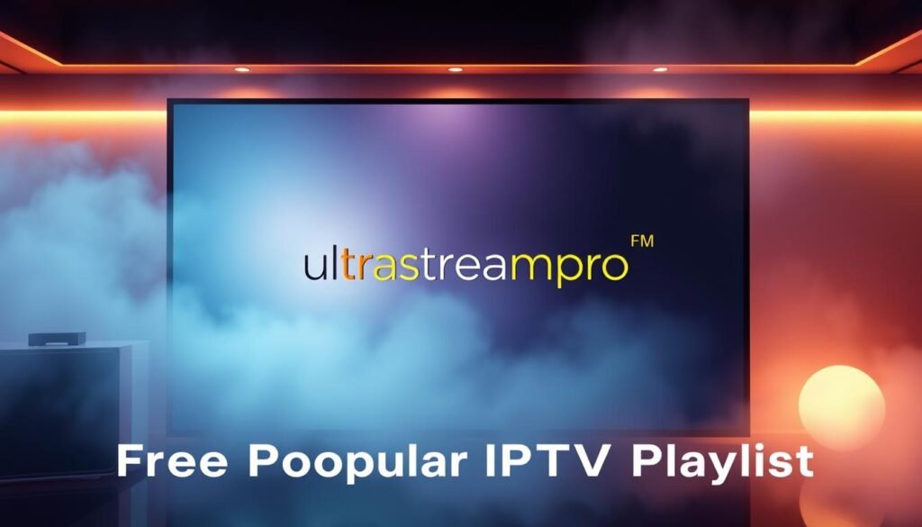 A sleek and modern digital streaming service interface, showcasing the ultrastreampro brand prominently. The interface features a clean layout with a central focus on the ultrastreampro logo, surrounded by a serene, atmospheric background. The lighting is soft and diffused, creating a warm and inviting ambiance. The overall composition evokes a sense of high-quality, reliable, and user-friendly digital entertainment. The scene conveys a premium, cutting-edge aesthetic that aligns with the "Free Popular IPTV Playlist" subject matter. A sleek and modern digital streaming service interface, showcasing the ultrastreampro brand prominently. The interface features a clean layout with a central focus on the ultrastreampro logo, surrounded by a serene, atmospheric background. The lighting is soft and diffused, creating a warm and inviting ambiance. The overall composition evokes a sense of high-quality, reliable, and user-friendly digital entertainment. The scene conveys a premium, cutting-edge aesthetic that aligns with the "Free Popular IPTV Playlist" subject matter.
